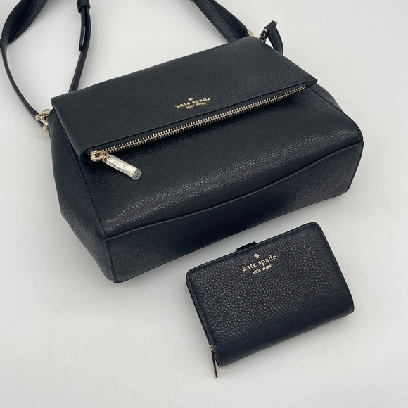 Kate Spade Leila Medium Flap Shoulder Crossbody Bag & Compact Bifold Wallet - Picture 9 of 14